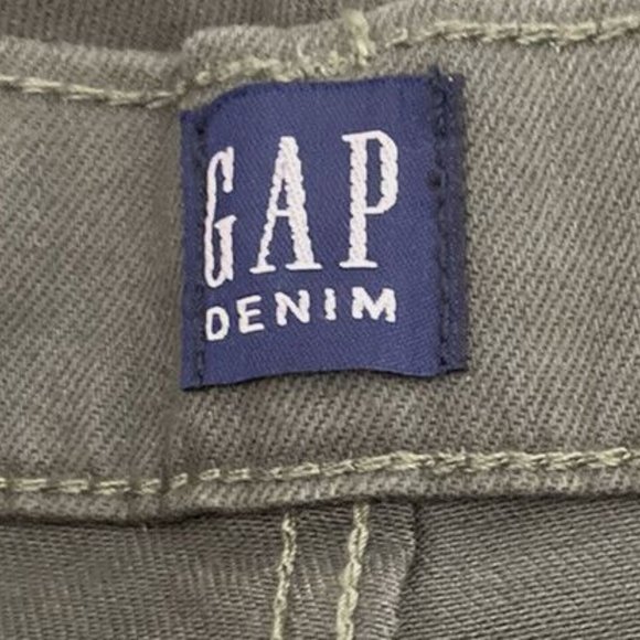 Gap Women's 4/27 Girlfriend Jeans Olive Green Distressed Stretch Denim - Picture 2 of 9